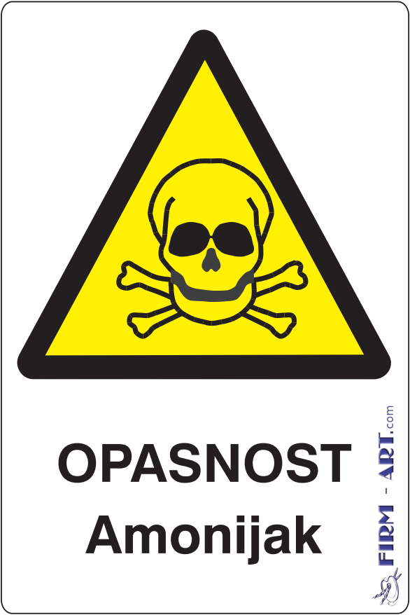 Znaci opasnosti - OPASNOST Amonijak (Sito štampa firm-art.com) 